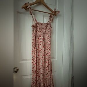 Sonoma Red and White Floral Maxi Skirt